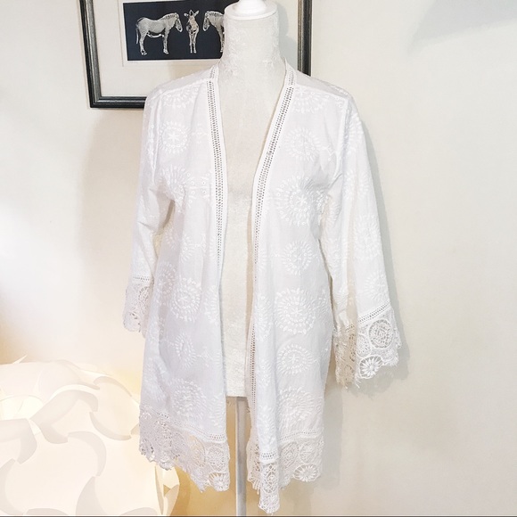 Calypso St. Barth Other - Calypso St Barth cotton lace trim coverup cardigan